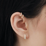 Diamond Five Row Pavé Hoop Earring (Bottom Hinge) by Maria Tash in Rose Gold