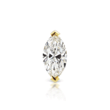 Marquise Diamond Threaded Stud Earring by Maria Tash in 18K Yellow Gold. Flat Stud.