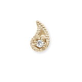 Diamond Paisley Threaded Stud by Maria Tash in 14K Yellow Gold. Flat Stud.