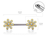Fusioń Flower Nipple Jewellery - Nipple Ring. Navel Rings Australia.