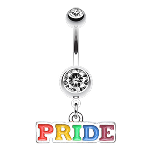 Gay Pride Belly Dangle - Dangling Belly Ring. Navel Rings Australia.