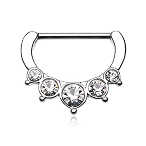 Classic Bezel Pave Nipple Clicker - Nipple Ring. Navel Rings Australia.