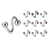 Double Gem Spiral Twister Belly Rings
