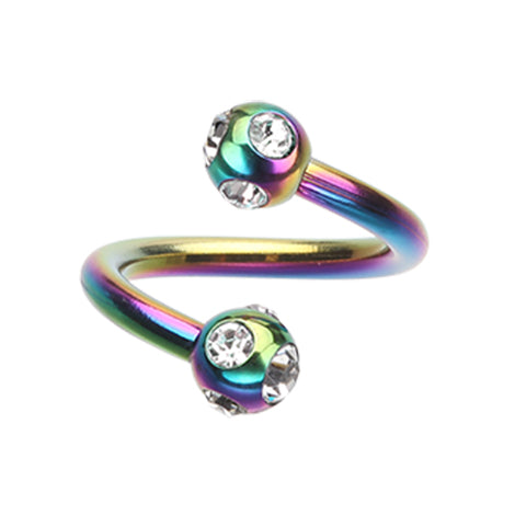 Royale Metallics Multi Gem Spiral Twisters - Spiral Twister Twistie. Navel Rings Australia.