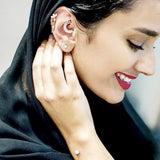 Invisible Set Diamond Threaded Stud Earring by Maria Tash in 18K White Gold. Flat Stud. - Earring. Navel Rings Australia.