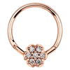 Diamond Pave Daisy Nipple Clicker in Solid 14K Rose Gold