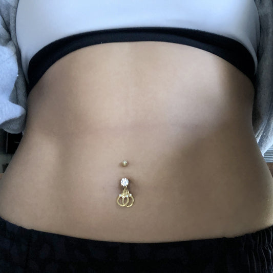 Cuff me up! Dangly Navel Bar with Gold Plating - Dangling Belly Ring. Navel Rings Australia.