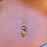 MEOW Cat Panther Navel Rings - Dangling Belly Ring. Navel Rings Australia.