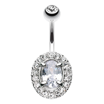 The La De Da Gem Bar - Fixed (non-dangle) Belly Bar. Navel Rings Australia.