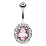 The La De Da Gem Bar - Fixed (non-dangle) Belly Bar. Navel Rings Australia.