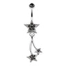 Twinkled Galaxy Star Belly Bar - Dangling Belly Ring. Navel Rings Australia.
