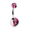 Colour Blow Out Acrylic Belly Bar - Basic Curved Barbell. Navel Rings Australia.