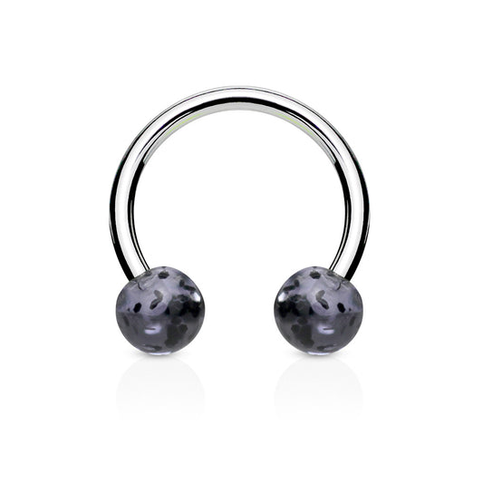 Glitter Acrylic Horseshoe Body Jewellery - Circular Barbell / Horse Shoe. Navel Rings Australia.
