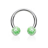 Glitter Acrylic Horseshoe Body Jewellery - Circular Barbell / Horse Shoe. Navel Rings Australia.