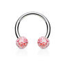 Glitter Acrylic Horseshoe Body Jewellery - Circular Barbell / Horse Shoe. Navel Rings Australia.
