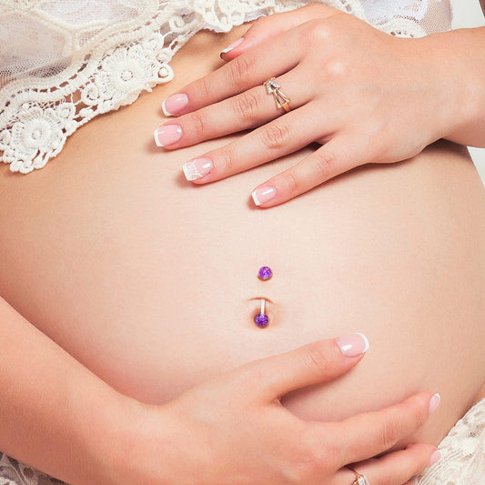 Glitter Babe Duo Ball Pregnancy Belly Ring - Maternity Belly Ring. Navel Rings Australia.