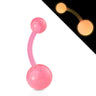 GLOW in the Dark Navel Bar - Basic Curved Barbell. Navel Rings Australia.