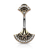 Ancient Cleopatra Charm Belly Ring in Gold