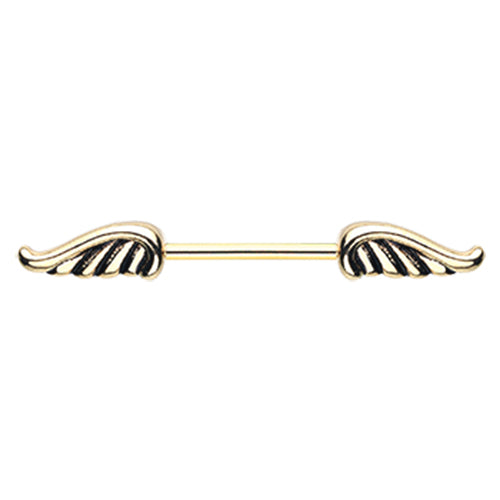 Angelic Wings Nipple Ring with Gold Plating - Nipple Ring. Navel Rings Australia.
