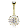 Baguette Spinner Belly Ring in 14K Yellow Gold