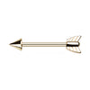 Bow Arrow Nipple Barbell Ring with Gold Plating