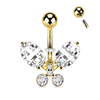 Luxueux Papillon Belly Ring with Gold Plating