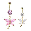 Gold Crystal Wing Butterfly Navel Dangle