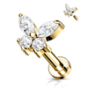 Bilpa Butterfly Earring with Gold Plating. Tragus and Cartilage Jewellery.