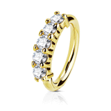 Crystal Cluster Clicker Body Jewellery in 14K Yellow Gold