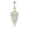 Glitz Blitz Belly Dangle with Gold Plating - Dangling Belly Ring. Navel Rings Australia.