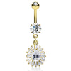 Diamanté Fusion Belly Dangle with Gold Plating
