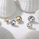 Internally Threaded Flat Crystal Gem Replacement Ball in 14k Yellow Gold