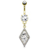 Diamonds Forever Belly Drop with Gold Plating