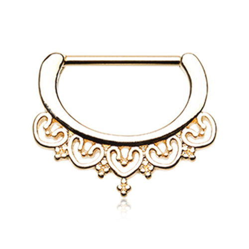 Juliette Filigree Nipple Clicker in Gold - Nipple Ring. Navel Rings Australia.