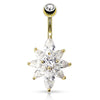 Glacier Marquise Belly Ring with Gold Plating