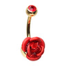 3D Metallic Rosé Belly Bars with Gold Plating - Fixed (non-dangle) Belly Bar. Navel Rings Australia.