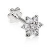 Diamond Flower Earring by Maria Tash in 18K White Gold. Flat Stud.