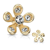 14g Internally Threaded Flower Gem Replacement Ball with Yellow Gold Plating