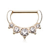 Classic Bezel Pave Nipple Clicker with Gold Plating