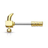 Toolbox Hammer Nipple Barbell Ring with Gold Plating