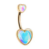 Retro Frontal Hearts Belly Bar in Gold