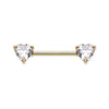 Classic Duo Heart Nipple Rings with Gold Plating