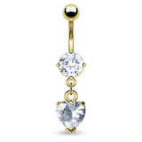 Valentino Heart Navel Ring with Gold Plating