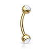 16g Petite Cloud Nine Navel Ring with Gold Plating