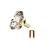 Internally Threaded Prong Set Belly Bar with Gold Plating - Basic Curved Barbell. Navel Rings Australia.