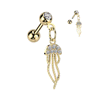 Jellyfish Charm Earring. Tragus or Cartilage Jewellery with Gold Plating