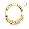 Laurel Wreath Clicker Body Jewellery with Gold Plating