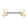 Lovers Combined Nipple Jewellery with Gold Plating