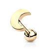 Universal Moon Body Jewellery with Gold Plating. Labret, Monroe, Tragus and Cartilage Earrings.
