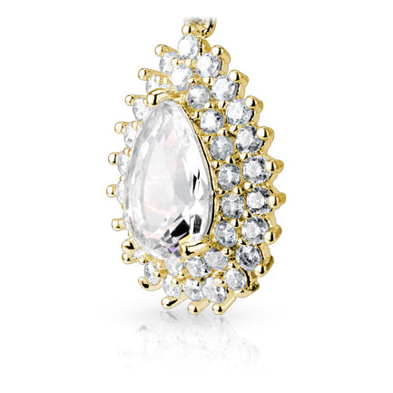 Astrid Gold Belly Dangle with Gold Plating - Dangling Belly Ring. Navel Rings Australia.